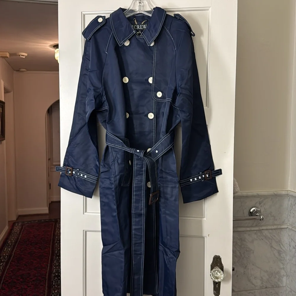 J.Crew Relaxed trench coat in lightweight shiny nylon CD420